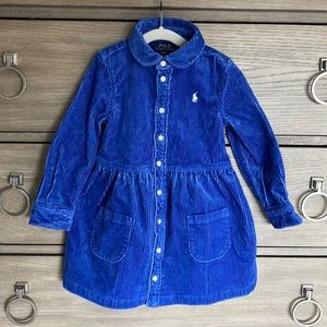 Ralph Lauren Polo Toddler Girl Corduroy Dress 4T New